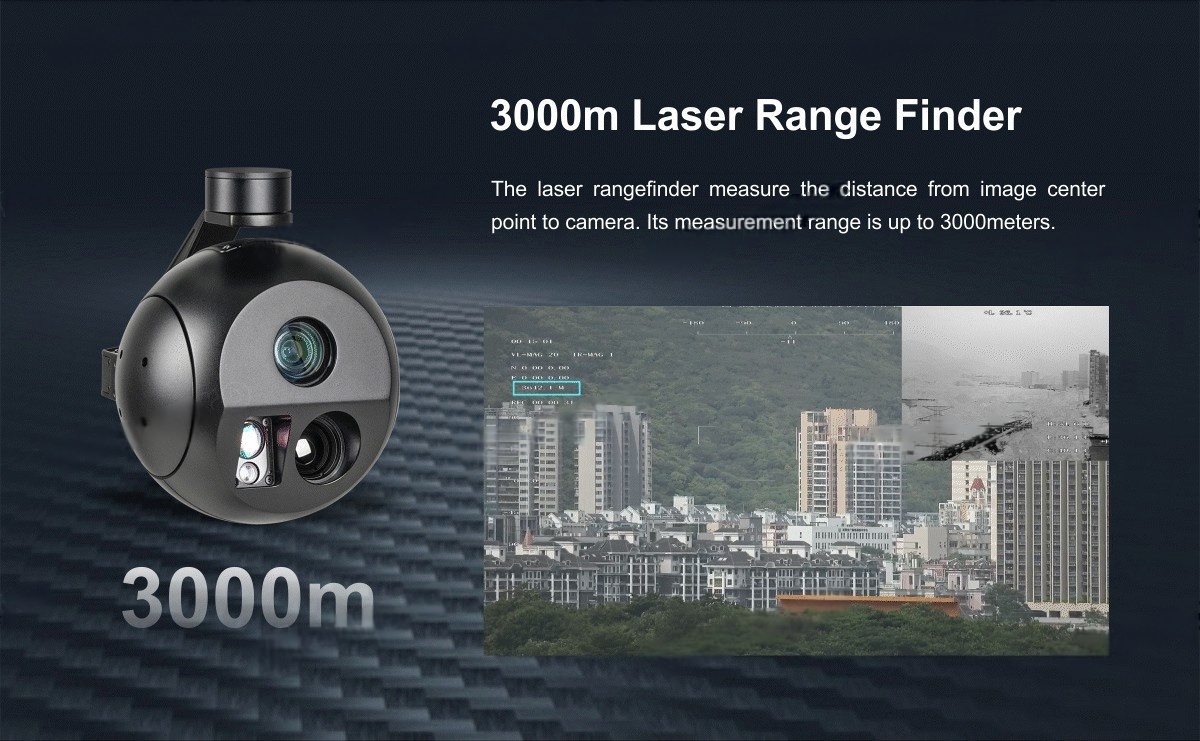 China Moneypro M20 4K 20X Optical Zoom EO/lR 3km Laser Rangefinder Triple Sensors Object Tracking Gimbal Camera