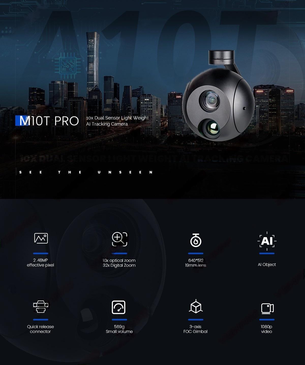 China Moneypro M10TPro 10x Dual Sensor Light Weight AI Tracking Camera