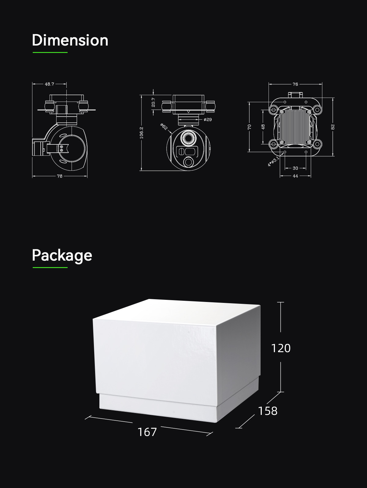China Moneypro M609R Ultra-Compact Lightest Triple-Sensor 3-Axis EO/IR & LRF Gimbal Camera