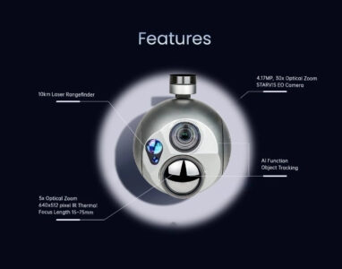 China Moneypro M30TR-1575 Precision Vision Redefining Optical and Thermal Imaging Triple Sensors Al Object Tracking Gimbal Camera