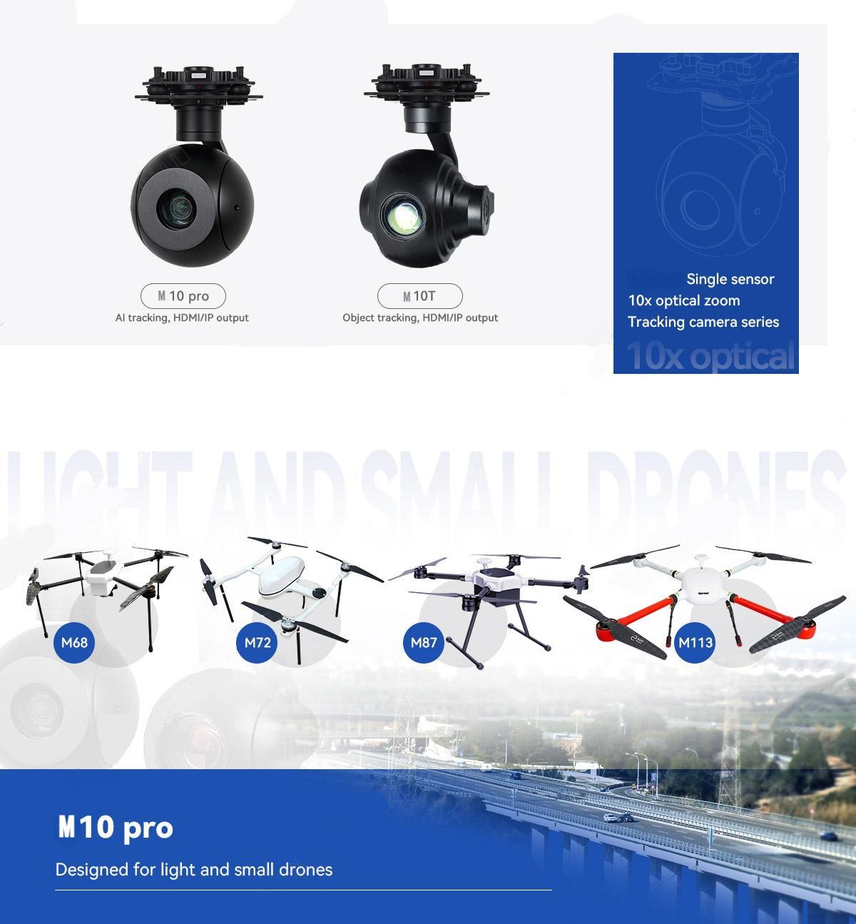China Moneypro M10pro 10x Single Sensor Light Weight AI Tracking Camera