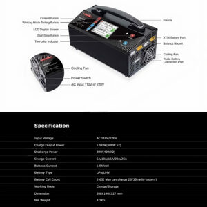 China Moneypro Ultra Power UP600+ Dual Channels 2-6S LiPo LiHV Charger