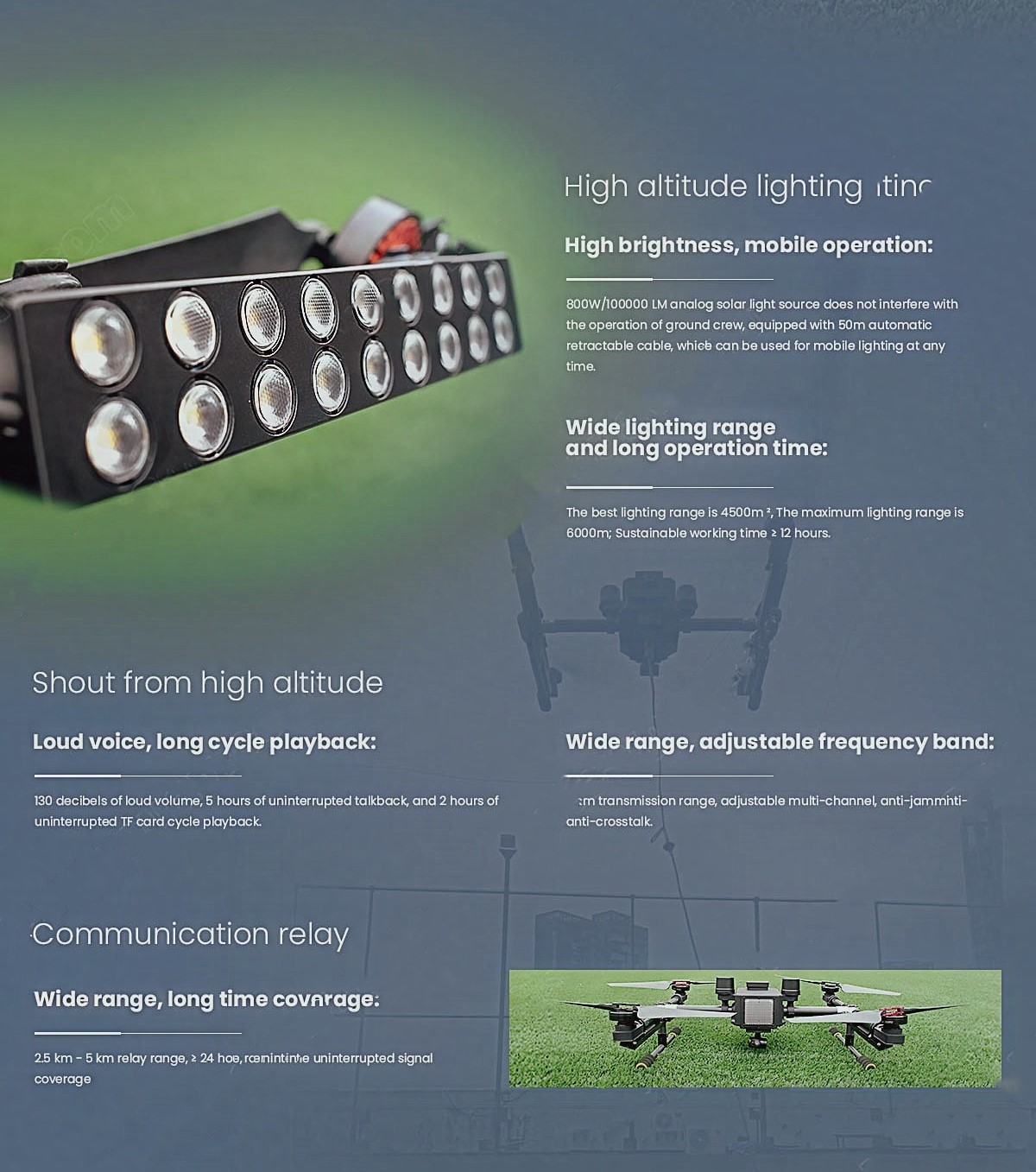 China Moneypro M85L Portable Emergency Lighting Tethered UAV
