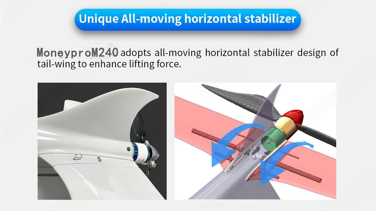 China Moneypro M240 Bionic VTOL Drone Smooth Flight UAV max 1.6kg Payload 3.5hrs Endurance