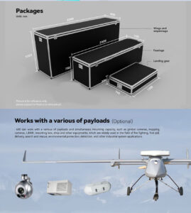 China Moneypro M630 Gasoline-Powered Fixed-Wing Drone with Ultra-Long 12-Hour Endurance and 50kg Maximum Payload Capacity