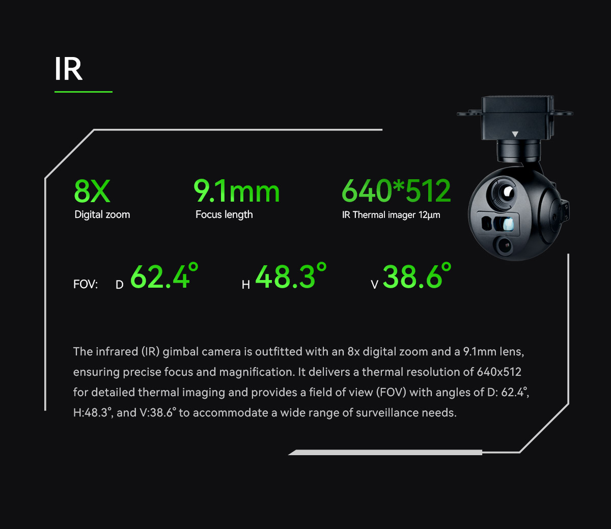 China Moneypro M609R Ultra-Compact Lightest Triple-Sensor 3-Axis EO/IR & LRF Gimbal Camera