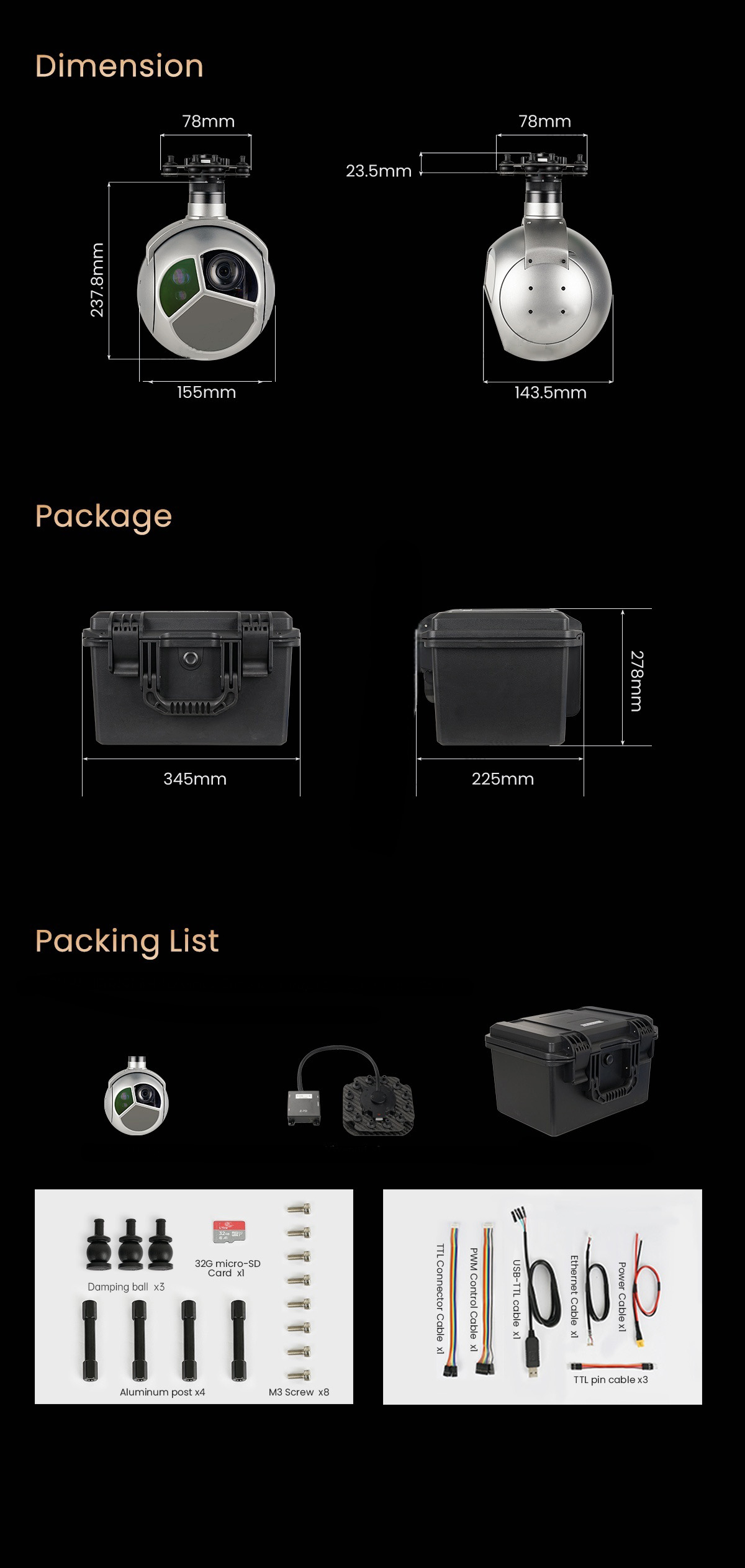 China Moneypro M30TIRM-HD 1280 lR thermal 30x Optical Zoom Starlight Night Vision 5000m LRF Gimbal Camera for VTOL Fixed Wing