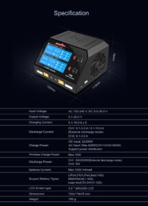 China Moneypro UP8 600W Dual Channels Battery Charger Ultra Power Charger
