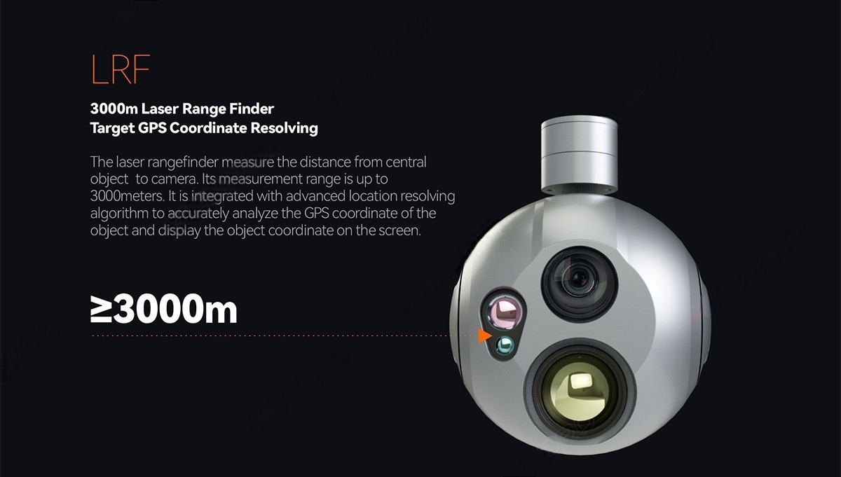 China Moneypro M20KTR 4K 20X Optical Zoom Triple Sensors Al Object Tracking Target GPS Coordinate Resolving and 3000m LRF Gimbal Camera
