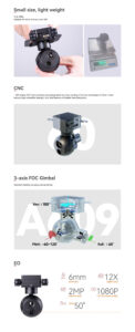 China Moneypro M609 3-Axis Micro Prime Lens EO/IR AI Tracking Gimbal Camera