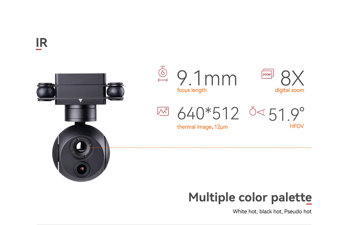 China Moneypro M609 3-Axis Micro Prime Lens EO/IR AI Tracking Gimbal Camera