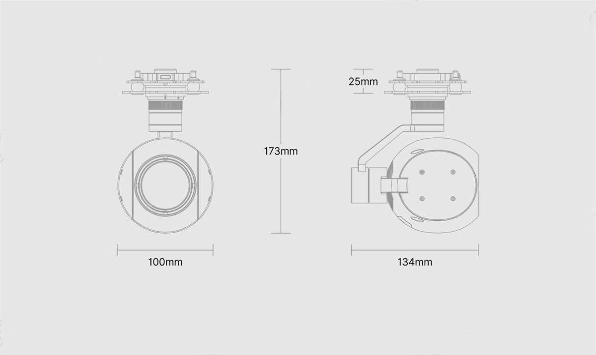 China Moneypro M50 50mm 640*512 IR Thermal camera with AI automatic tracking and 3-axis gimibal