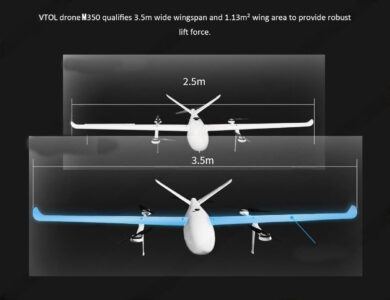 China Moneypro M350 Large Wheelbase Electric VTOL Drone Max 10kg Payload UAV Platform
