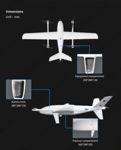 China Moneypro M350 Large Wheelbase Electric VTOL Drone Max 10kg Payload UAV Platform