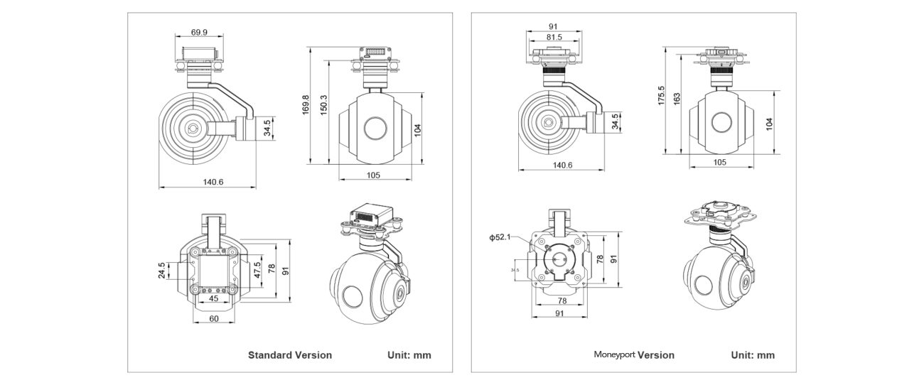 China Moneypro M20T 20x Optical Object Tracking Gimbal Camera