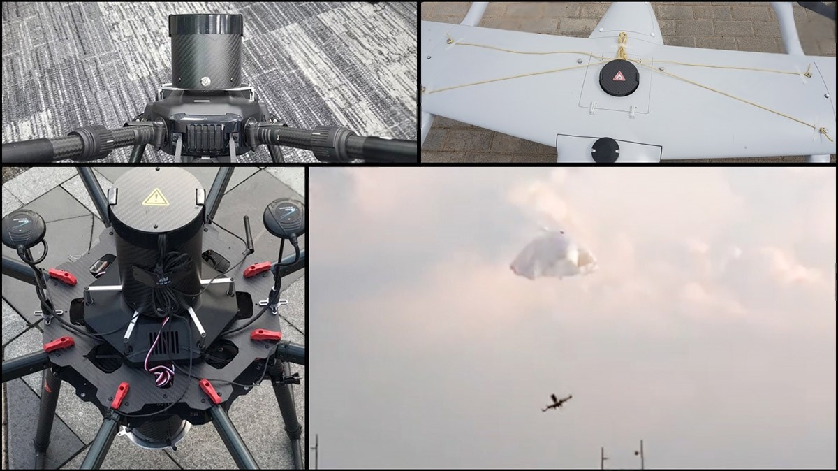 China Moneypro UAV Parachute Recovery System for Multi-copter, VTOL, Helicopters  Drone Flight Safety Solutions