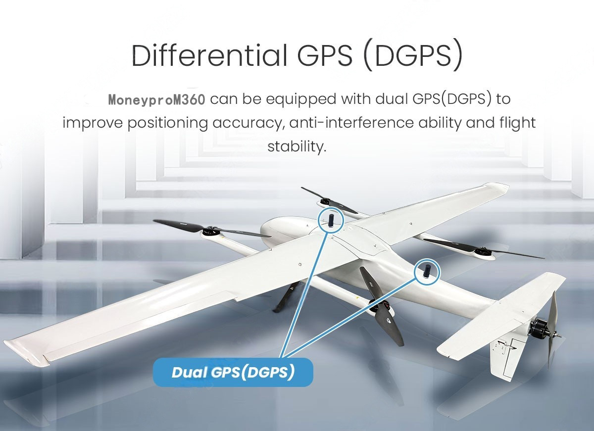 China Moneypro M360 VTOL 4 Hours Flight Time Heavy Lift Cargo Drone