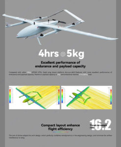 China Moneypro M400 Inverted V-tail Long flight time Electric VTOL 4hrs @ 5kg load