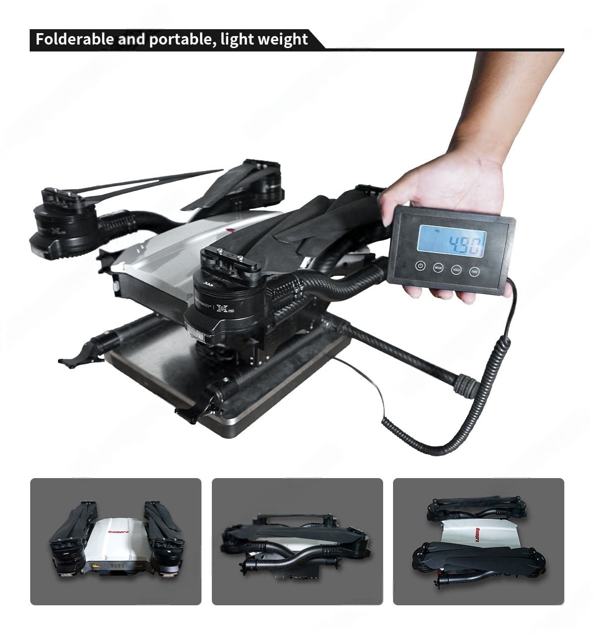 China Moneypro M100 Foldable Quadrotor Drone with 925mm Wheelbase and 70min Flight Time