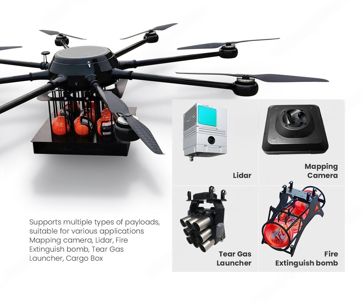 China Moneypro M240 Heavy Lift Octocopter for Logistics Transportation and Firefighting