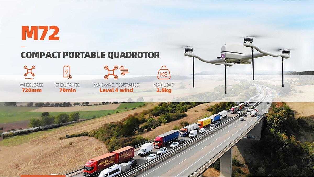 China Moneypro M72 Portable and Long Endurance Quadrotor for Surveillance and Mapping