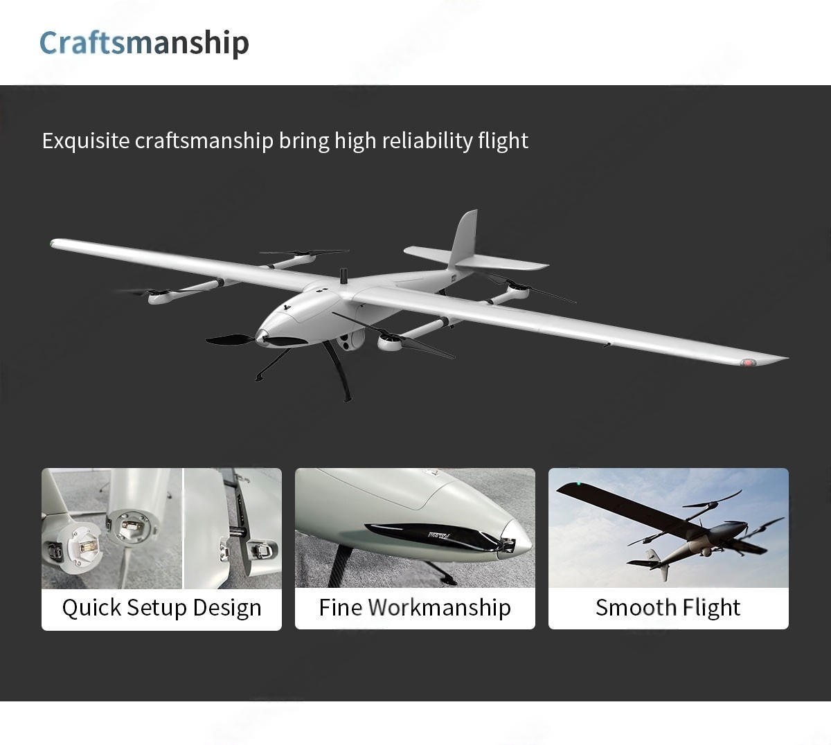 China Moneypro M330 Long-range VTOL Drone with Exquisite Workmanship and 3.5hrs Flight Time