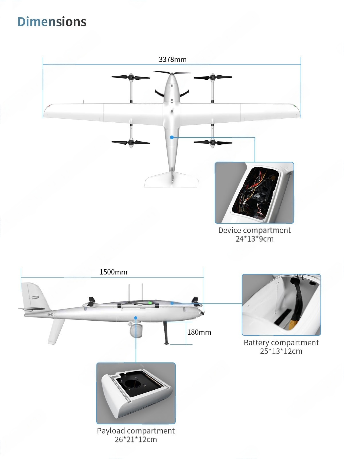 China Moneypro M330 Long-range VTOL Drone with Exquisite Workmanship and 3.5hrs Flight Time