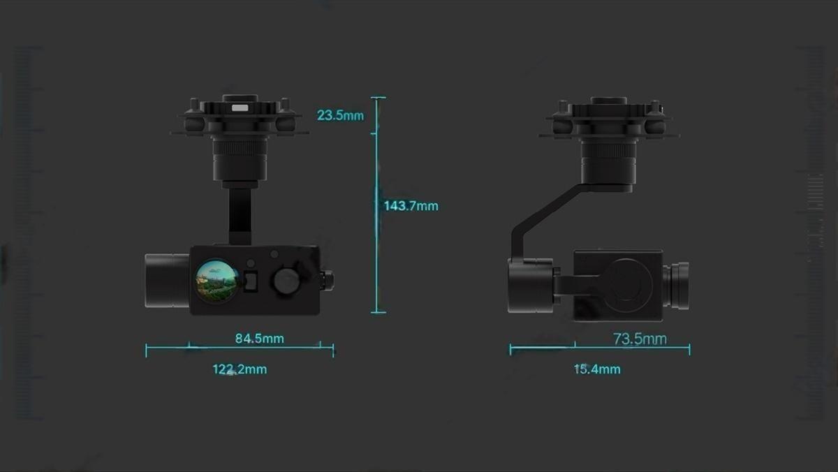 China Moneypro M10TIRM Lightest Triple-sensor EO+IR+ Laser Rangefinder Gimbal Camera