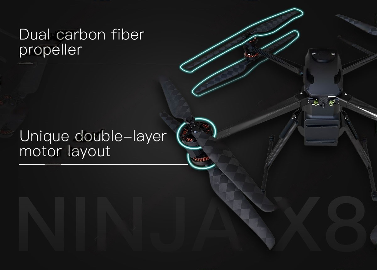 China Moneypro MX8 Coaxial Octocopter Dual Power System 8kg Max Payload Heavy Lift Drone