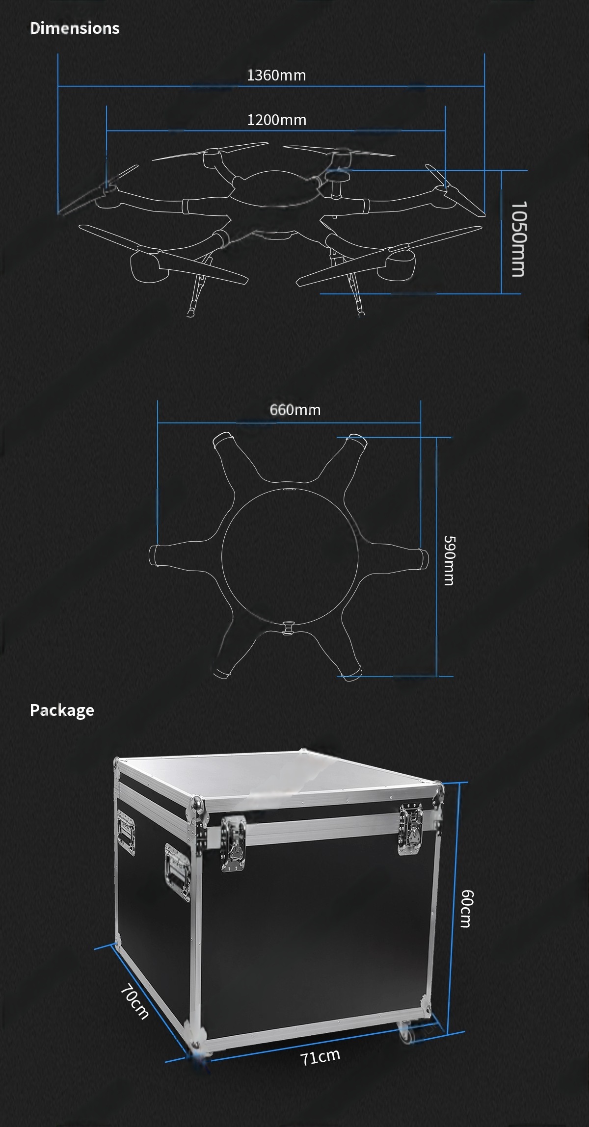 China Moneypro M120 Heavy-lift Small Hexacopter Battery Drone with 1200mm WheelbaseTime