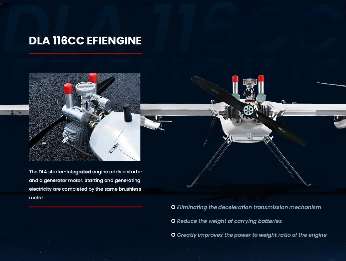 China Moneypro M380 Heavy Lift Hybrid VTOL Fixed Wing with 3.8m Wingspan EFI Engine10kg Load Capacity