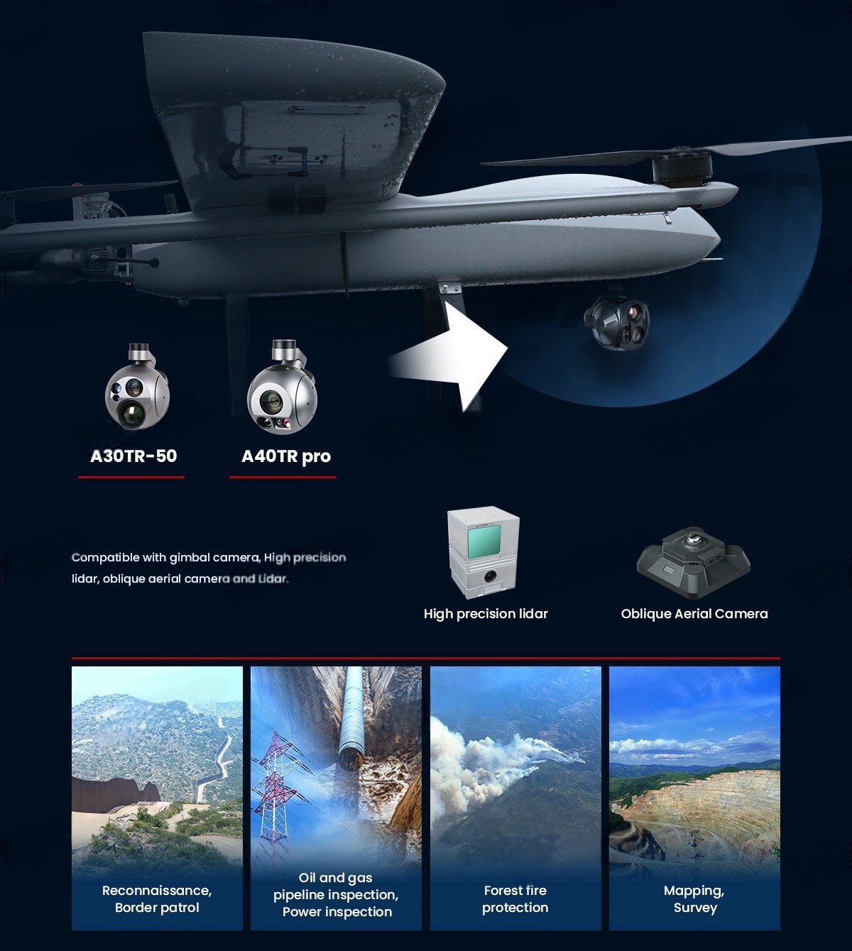 China Moneypro M380 Heavy Lift Hybrid VTOL Fixed Wing with 3.8m Wingspan EFI Engine10kg Load Capacity