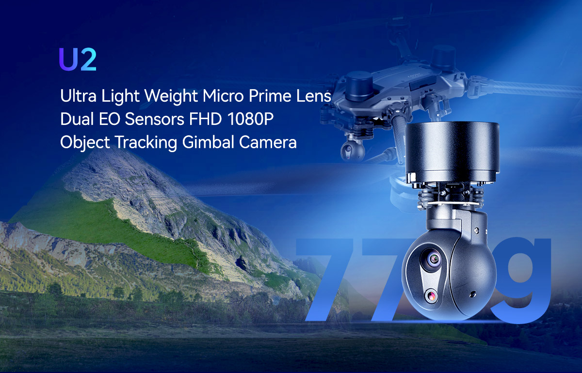 China Moneypro M2 Ultra Light Weight Micro Prime LensDual EO Sensors FHD 1080P Object Tracking Gimbal Camera