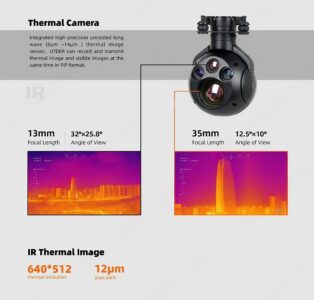 China Moneypro M7DER /M7DE Micro Prime Lens Dual EO/IR Object Tracking Gimbal Camera for Surveillance