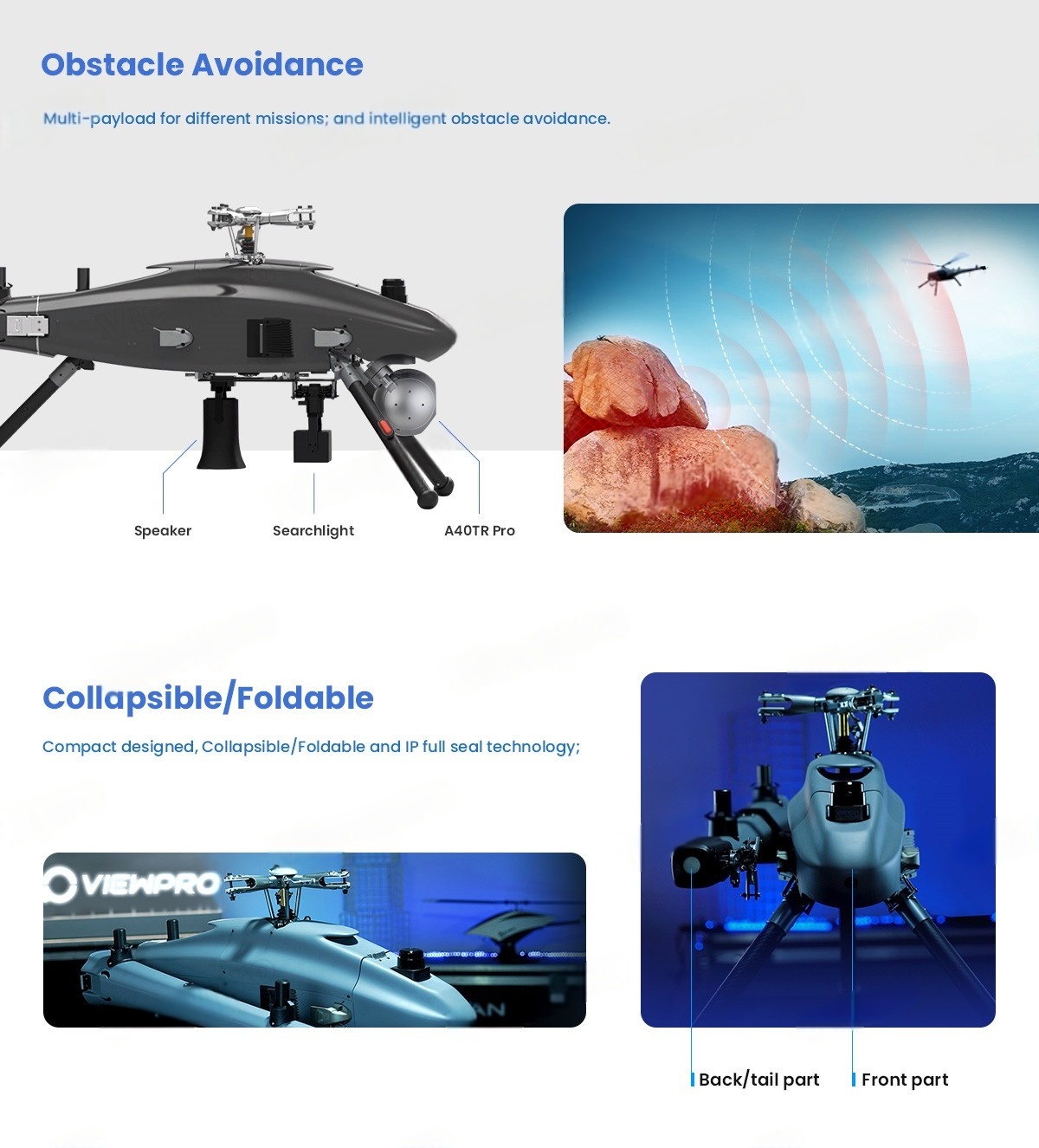 China Moneypro M191 Long Endurance Helicopter High Mobility Enhanced Portability