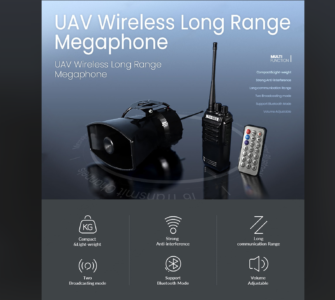 China Moneypro M02S UAV Wireless Long Range Megaphone Supports Pre-record