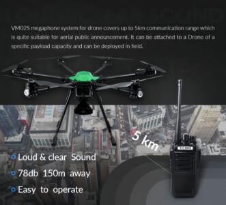 China Moneypro M02S UAV Wireless Long Range Megaphone Supports Pre-record