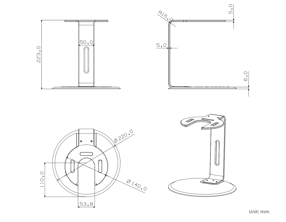 China Moneypro Aluminum Alloy Gimbal Test Stand / Test Bracket