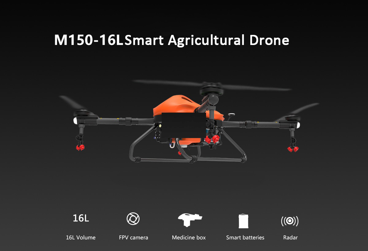 China Moneypro M150-16L Pure Electric Agricultural Plant Protection Drone with Radar Altitude and Ranging