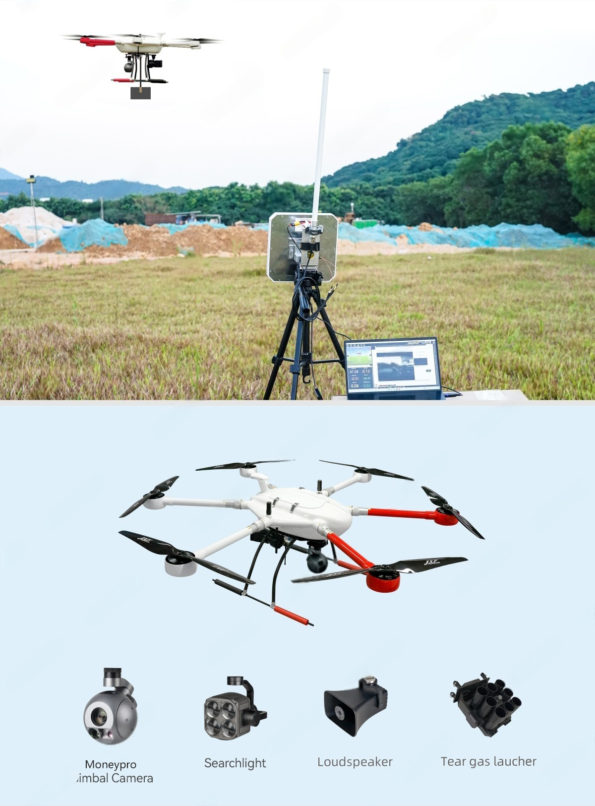 China Moneypro M160 Heavy lift Hexacopter Drone