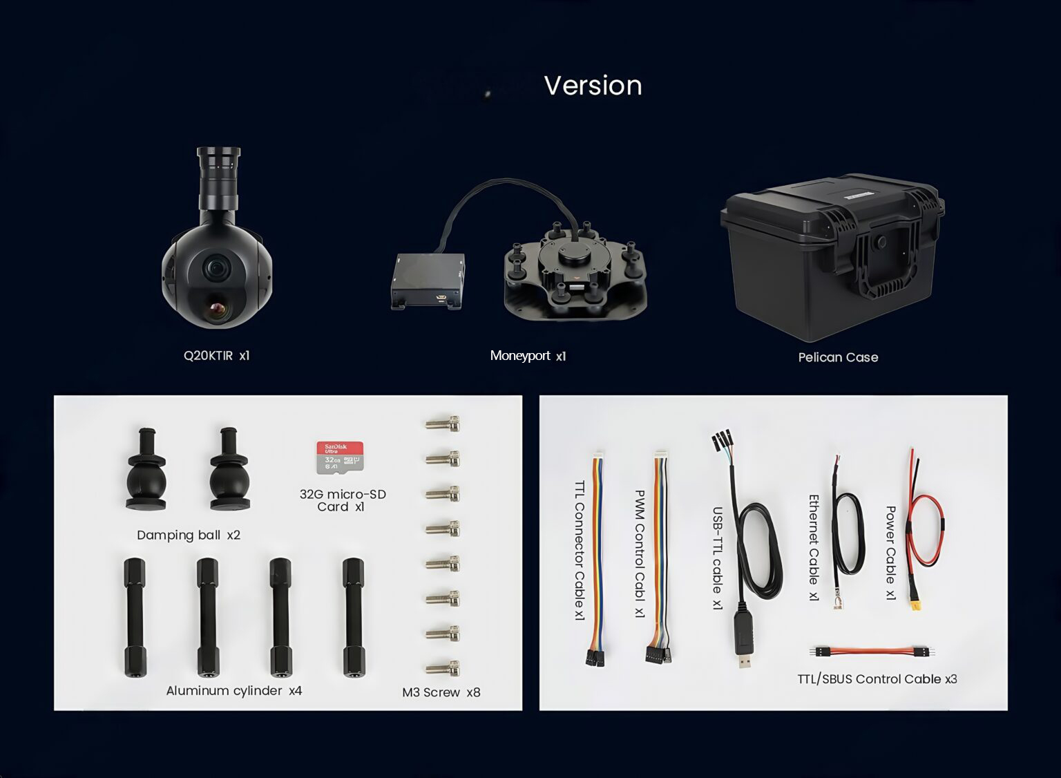 China Moneypro M20KTIR 4K Camera 20x Continuous Optical Zoom EO-IR Dual-sensor Tracking Camera Payload