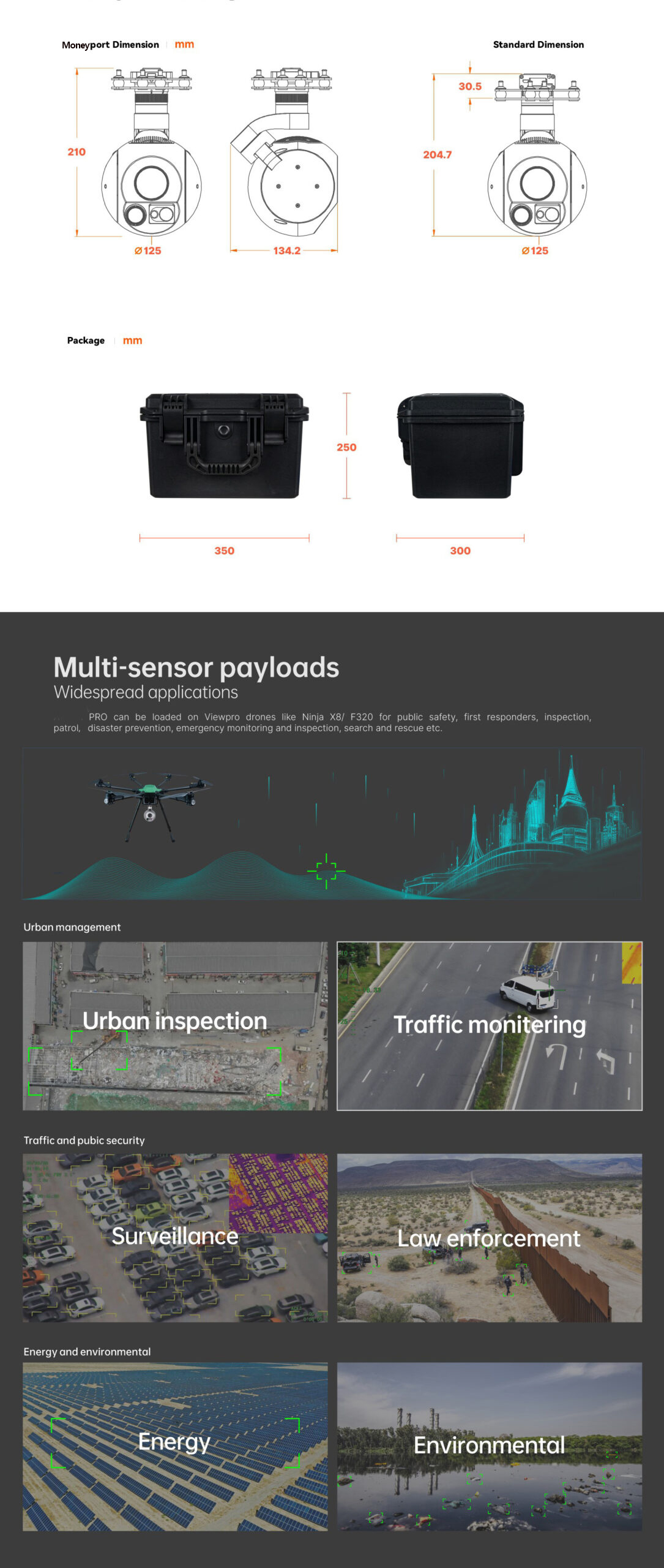 China Moneypro M40TR Pro 40x EO+IR+LRF AI Object Tracking Gimbal Camera