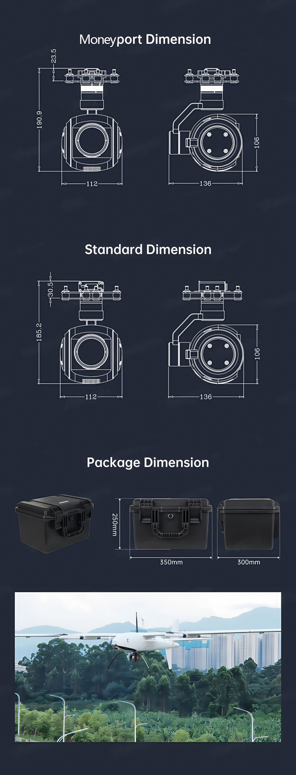 China Moneypro M50T Pro 1280 High definition Infrared Thermal Camera for Long Range Application
