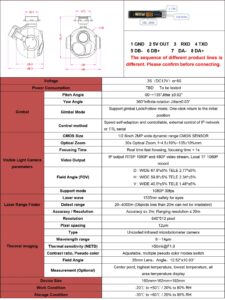 China Moneypro MG30G635L40A HIGH PERFORMANCE THREE LIGHT GIMBAL CAMERA 30X OPTICAL ZOOM + 35MM LENS 640*512 THERMAL+ 4KM LASER RANGE FINDER, IP OUTPUT GIMBAL FOR DRONE