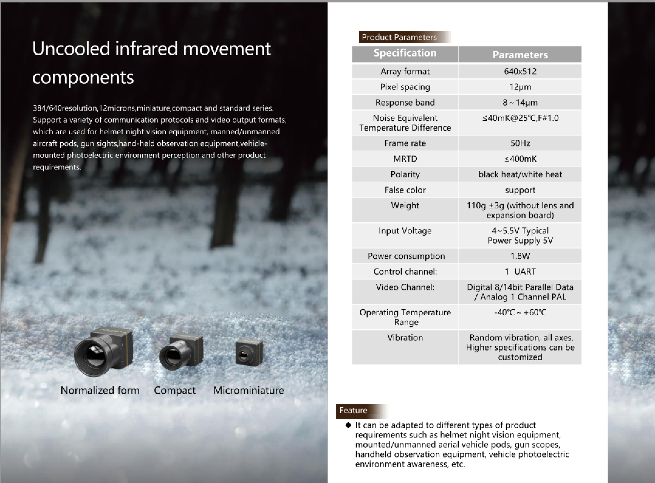 Uncooled Infrared Movement Components