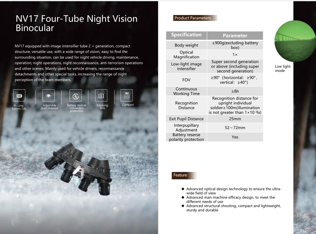 NV17 Four-Tube Night Vision Binocular